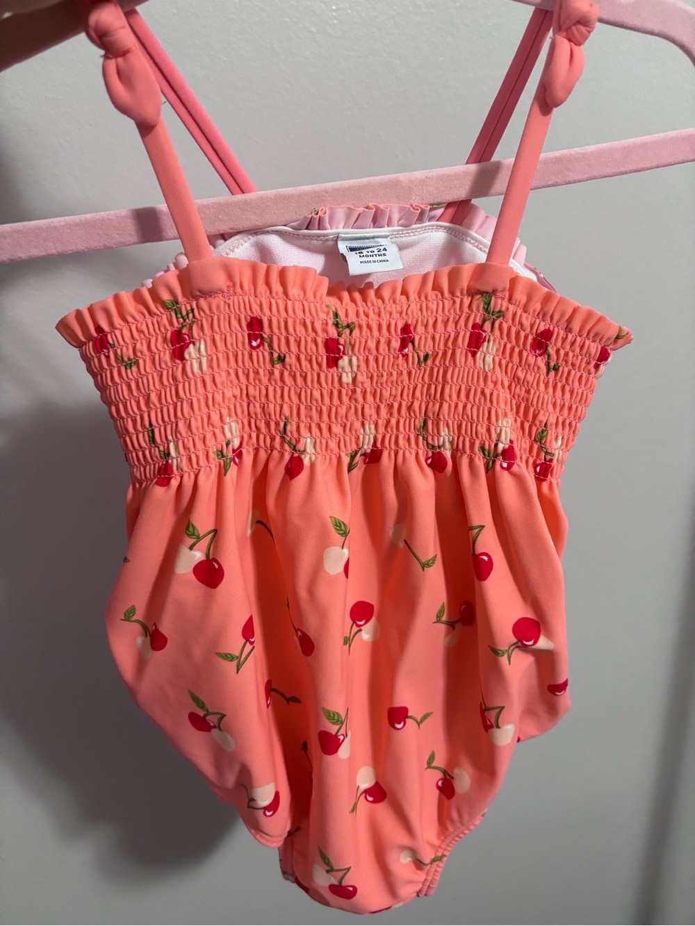 Cherry Print One-Piece Swim kids 18-24 month